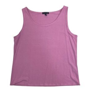 Eileen Fisher Womens Scoop Neck Stretch Rayon Jersey Tank Top Light Pink Size PM